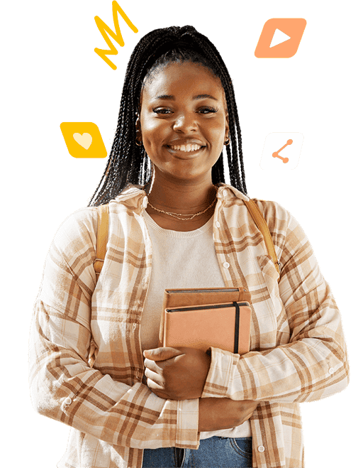 Student using the app