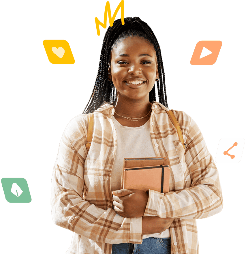 Student using the app